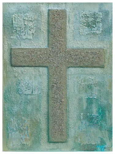 Schilderij getiteld "Cross" door Pieter Bosma, Origineel Kunstwerk, Olie