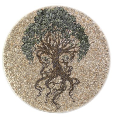 Scultura intitolato "Mosaic panel "Tree…" da Tatiana Fololeeva, Opera d'arte originale, Mosaico