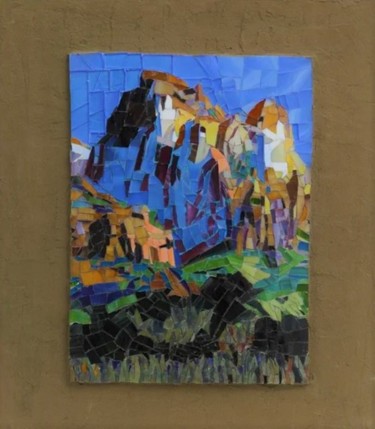 Scultura intitolato "Mosaic panel "A sun…" da Tatiana Fololeeva, Opera d'arte originale, Mosaico