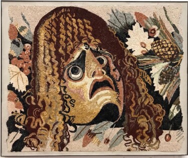 Scultura intitolato "Mosaic panel "Tragi…" da Tatiana Fololeeva, Opera d'arte originale, Mosaico