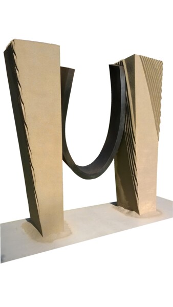 Sculptuur getiteld ""Equilibri"" door Pietro Luigi Cesarini, Origineel Kunstwerk, Zand