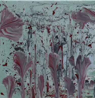 Painting titled "Flowers in a Storm" by Pedro Silvestre, Original Artwork, Acrylic