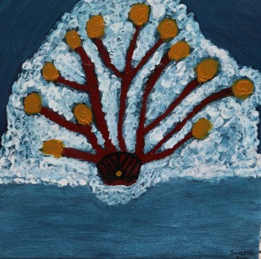 Painting titled "The Big Jellyfish" by Pedro Silvestre, Original Artwork, Acrylic