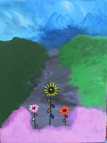Painting titled "Sunflowers Nightmar…" by Pedro Silvestre, Original Artwork, Acrylic