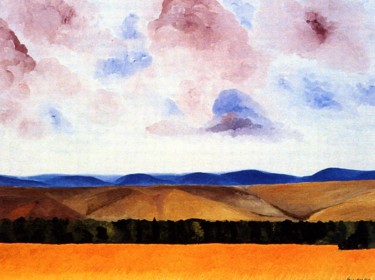 Pittura intitolato "Campo di grano" da Pietro Uguagliati, Opera d'arte originale, Olio