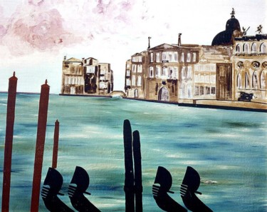 Pintura intitulada "Venezia" por Pietro Uguagliati, Obras de arte originais, Óleo