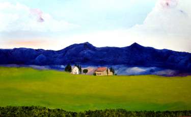 Pittura intitolato "Paesaggio senese" da Pietro Uguagliati, Opera d'arte originale, Olio