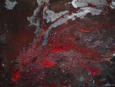 Pittura intitolato "sangue in fiamme" da Pietro Barone, Opera d'arte originale