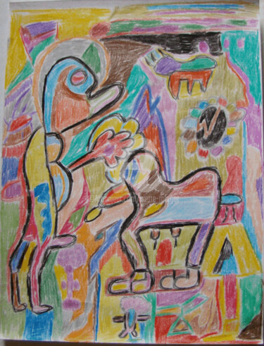 Dessin intitulée "Le reconfort" par Gomard, Œuvre d'art originale, Crayon