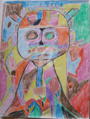 Dessin intitulée "Totem" par Gomard, Œuvre d'art originale, Crayon