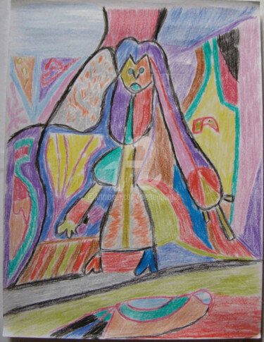 Dessin intitulée "En Majesté" par Gomard, Œuvre d'art originale, Crayon