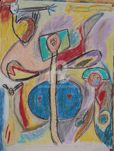 Drawing titled "La Danse" by Gomard, Original Artwork, Pastel