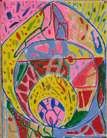 Malerei mit dem Titel "Un cerveau" von Gomard, Original-Kunstwerk, Acryl