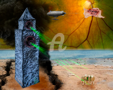 Arte digitale intitolato "The last black brea…" da Piggly Giggly, Opera d'arte originale, Fotomontaggio