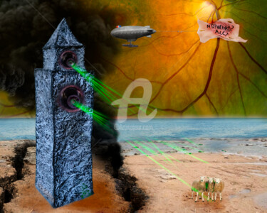 Digitale Kunst getiteld "The last black brea…" door Piggly Giggly, Origineel Kunstwerk, Foto Montage