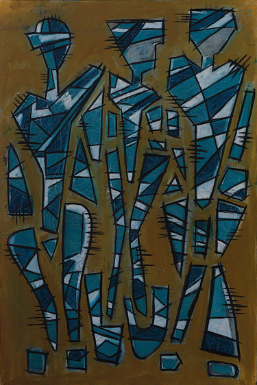 Painting titled "We Are Glass" by Simon Houlton, Original Artwork, Oil Mounted on Wood Stretcher frame
