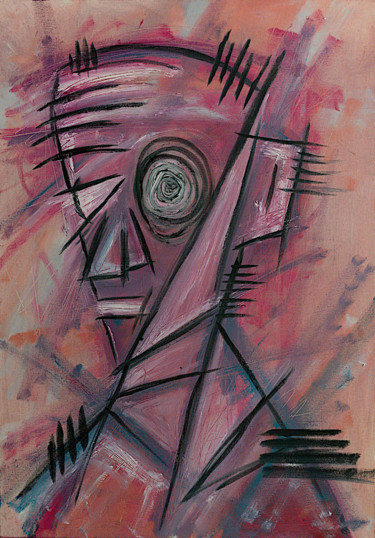 Картина под названием "Portrait of a worki…" - Simon Houlton, Подлинное произведение искусства, Масло Установлен на Деревянн…