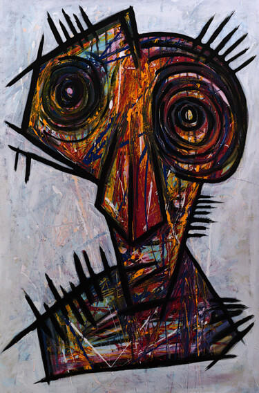 Картина под названием "Scrambl-ed" - Simon Houlton, Подлинное произведение искусства, Акрил Установлен на Деревянная рама дл…