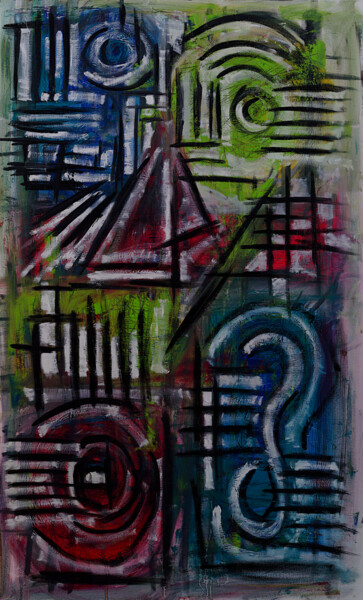 Картина под названием "Disintegration" - Simon Houlton, Подлинное произведение искусства, Масло Установлен на Деревянная рам…