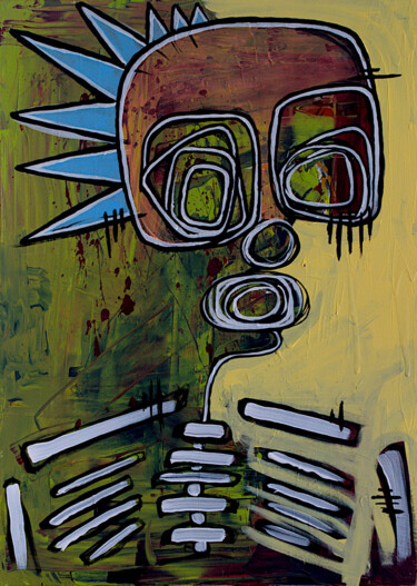 Painting titled "Punkt" by Simon Houlton, Original Artwork, Acrylic Mounted on Wood Stretcher frame
