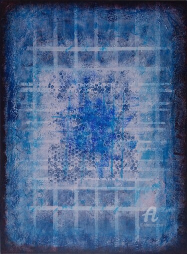 Painting titled "the blue words" by Pascal Piguel, Original Art, Acrylic
