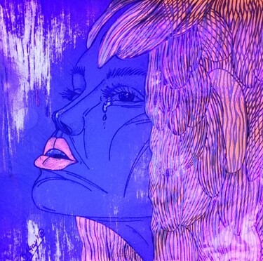 Картина под названием "Ultraviolet emotionS" - Pijavka Pijavochka, Подлинное произведение искусства, Акрил