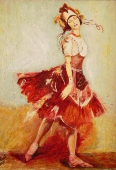 Painting titled "Анна Павлова" by Iurii Kravtsov, Original Artwork, Oil