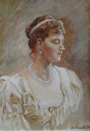 Painting titled "Елизавета Федоровна" by Iurii Kravtsov, Original Artwork, Oil