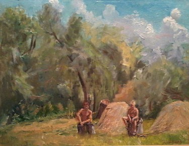 Painting titled "summer vacations" by Iurii Kravtsov, Original Artwork, Other