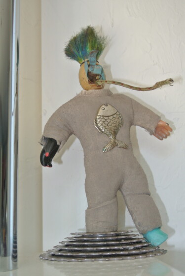 Sculpture intitulée "Punk aquatique" par Pilado, Œuvre d'art originale, Métaux