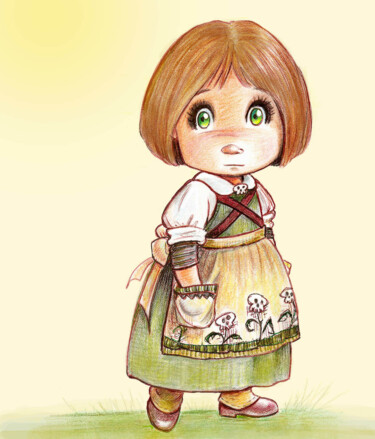 Painting titled "Girl with apron - i…" by Pilar Agrelo Art Studio, Original Artwork, Other