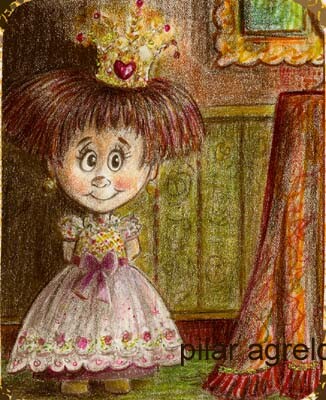 Desenho intitulada "LITTLE GIRL" por Pilar Agrelo Art Studio, Obras de arte originais, Outro
