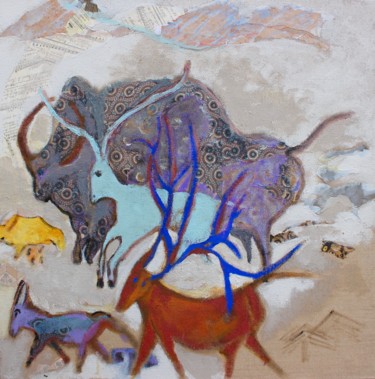 Peinture intitulée "Caravane" par Pilar Dominguez Rios, Œuvre d'art originale, Acrylique