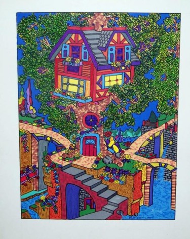 Painting titled "Magic Tree House" by Nick Piliero, Original Artwork