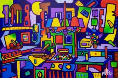 Malerei mit dem Titel "Abstract  Kitchen #…" von Nick Piliero, Original-Kunstwerk