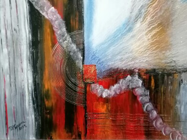 Painting titled "ABSTRAIT 7" by Pili Gaona, Original Artwork, Oil