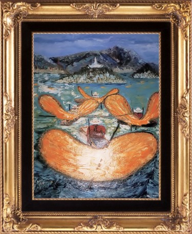 Peinture intitulée "BATEAU PECHEUR MEXI…" par Pili Gaona, Œuvre d'art originale