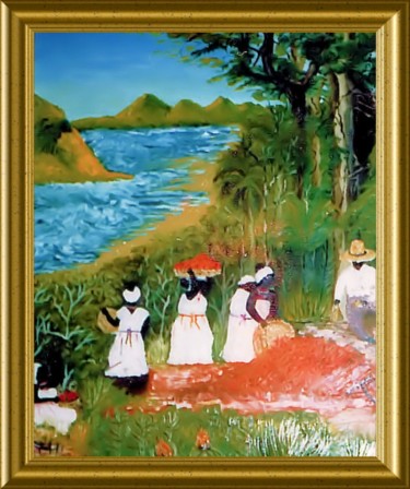 Pittura intitolato "CAFETAL" da Pili Gaona, Opera d'arte originale