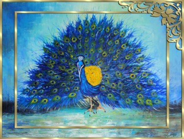Painting titled "BLUE REAL" by Pili Gaona, Original Artwork