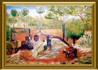 Painting titled "EL TRAPICHE" by Pili Gaona, Original Artwork, Oil