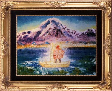Painting titled "LAC TITICACA" by Pili Gaona, Original Artwork