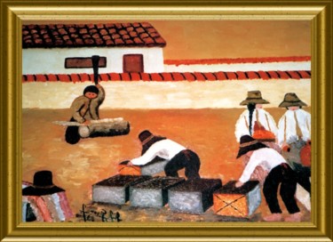 Peinture intitulée "LE BRIQUETIER" par Pili Gaona, Œuvre d'art originale