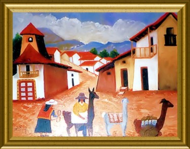 Painting titled "LE PASSAGE QUOTIDIEN" by Pili Gaona, Original Artwork