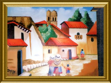 Painting titled "LES QUARTIERS POPUL…" by Pili Gaona, Original Artwork