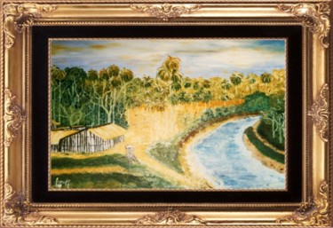 Painting titled "RIVIERE PILCOMAYO C…" by Pili Gaona, Original Artwork, Oil
