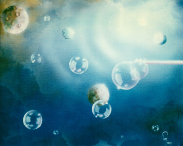 Peinture intitulée "espace bulle" par Pim, Œuvre d'art originale