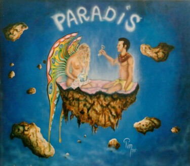 Peinture intitulée "paradis" par Pim, Œuvre d'art originale