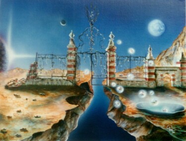 Painting titled "portail celeste" by Pim, Original Artwork