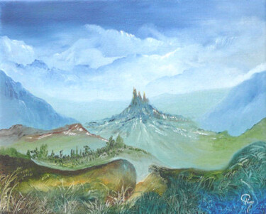 Painting titled "montagne celeste" by Pim, Original Artwork