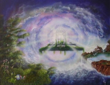 Peinture intitulée "Portail céleste " par Pim, Œuvre d'art originale